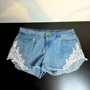 Harper Denim Lace Shorts - 30